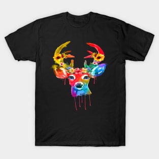 A deer likes to stay among the flowers T-Shirt